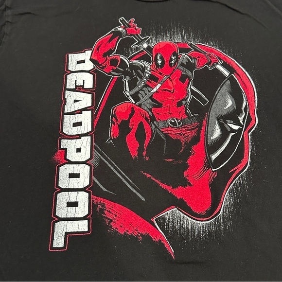 WeLoveFine Marvel Deadpool Black Graphic T-shirt - Picture 2 of 6